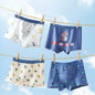 4PCS Boys Cotton Antibacterial Teenagers  Breathable Comfort Underwear
