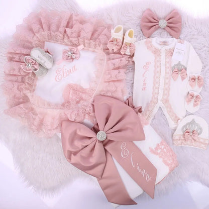 5 Pcs Girl/Boy Hospital Exit Newborn Bling Outfits