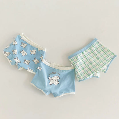 3PCS Young Girls/Boys Cute Cotton Briefs Boxers Underwear