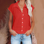 Womens Cotton Linen Casual Short Sleeve Tops