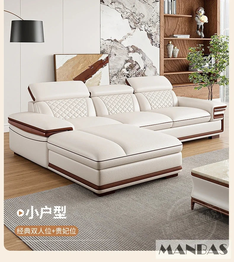 Genuine Leather Sofa Set for Living Room
