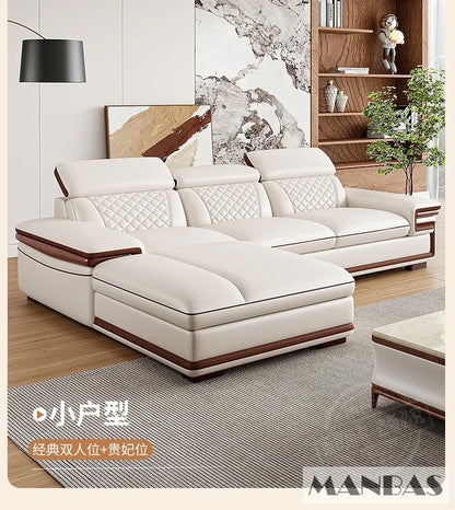 Genuine Leather Sofa Set for Living Room