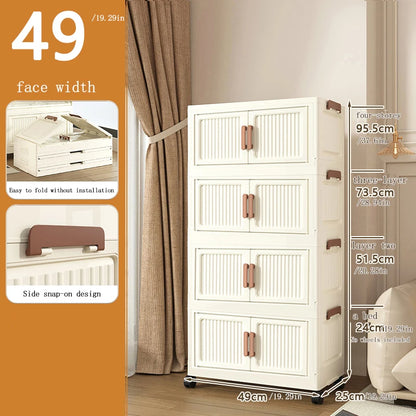 Foldable Plastic Storage Cabinet, Easy Assembly