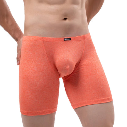 Men's Long Leg Boxer Briefs Sexy Bulge Trunks