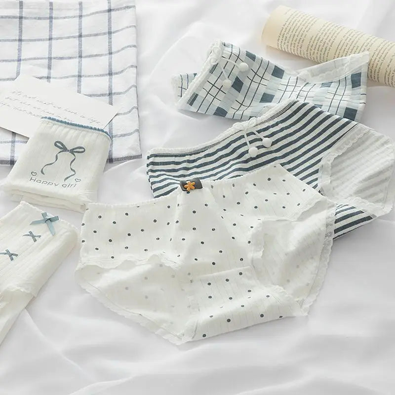 5PCS Girls Cotton Breathable Cartoon Panties