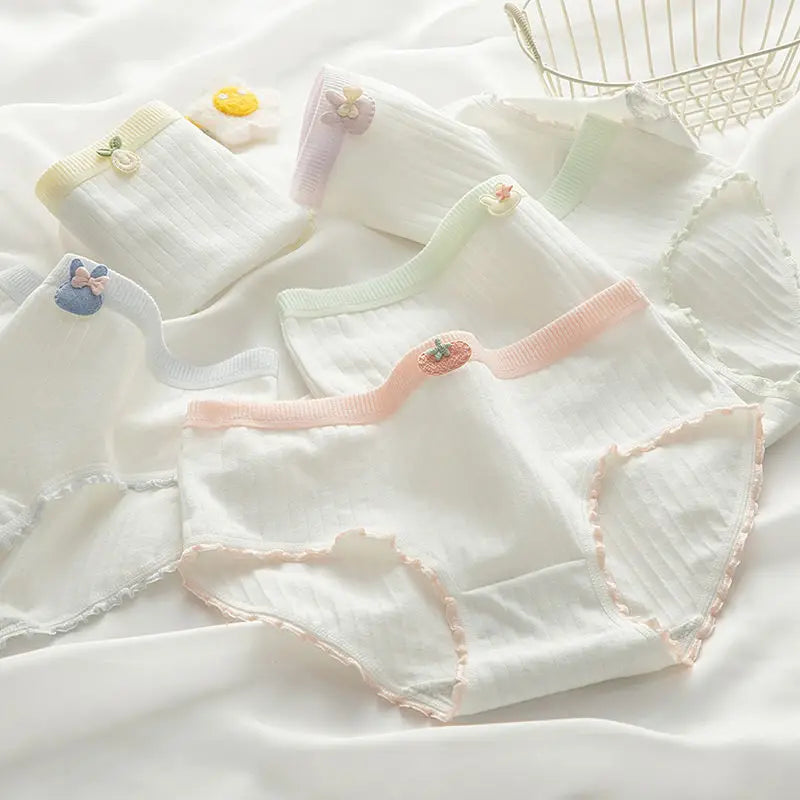 5PCS Girls Cotton Breathable Cartoon Panties