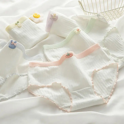 5PCS Girls Cotton Breathable Cartoon Panties