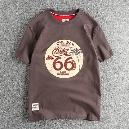 American Retro Short Sleeve O-neck T-shirt