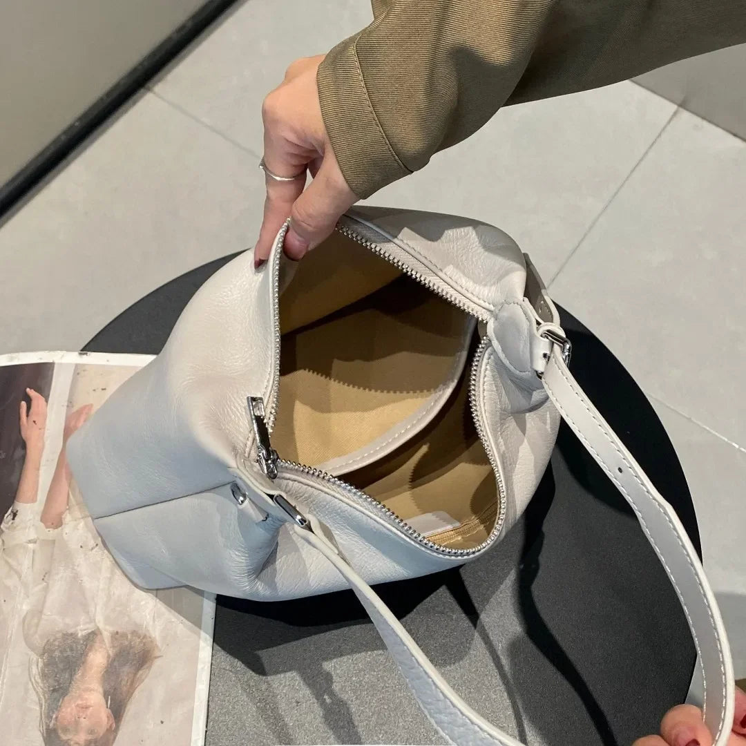 Luxury Full-Grain Leather Crossbody Bag for Women