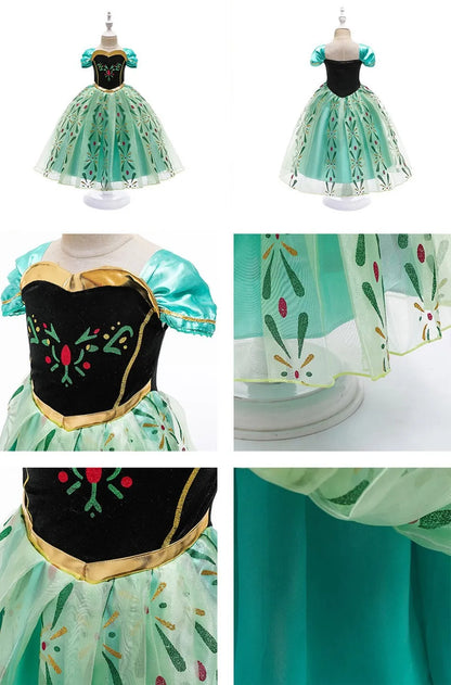 Girls Elsa Anna Dress Princess Carnival Jasmine Rapunzel