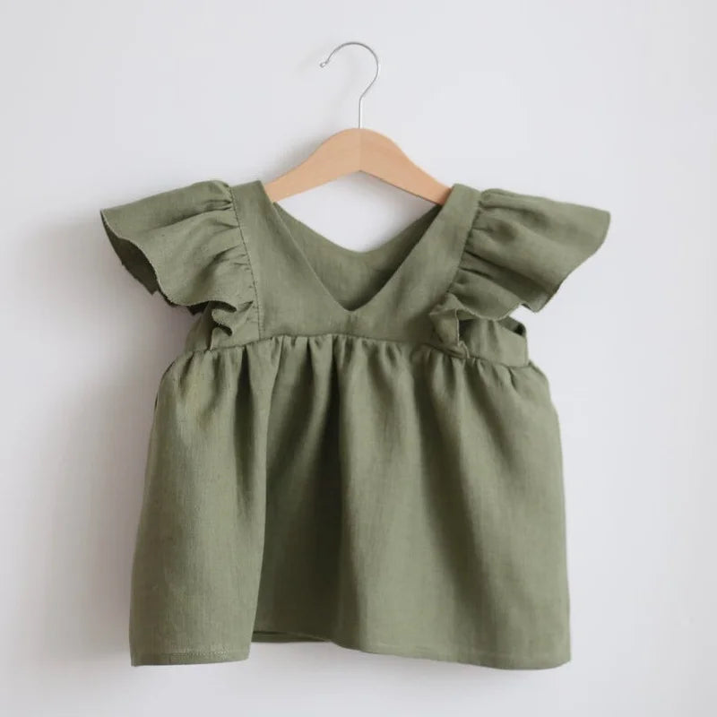 Baby Girls Linen Cotton Princess Dress