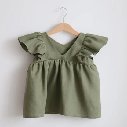 Baby Girls Linen Cotton Princess Dress