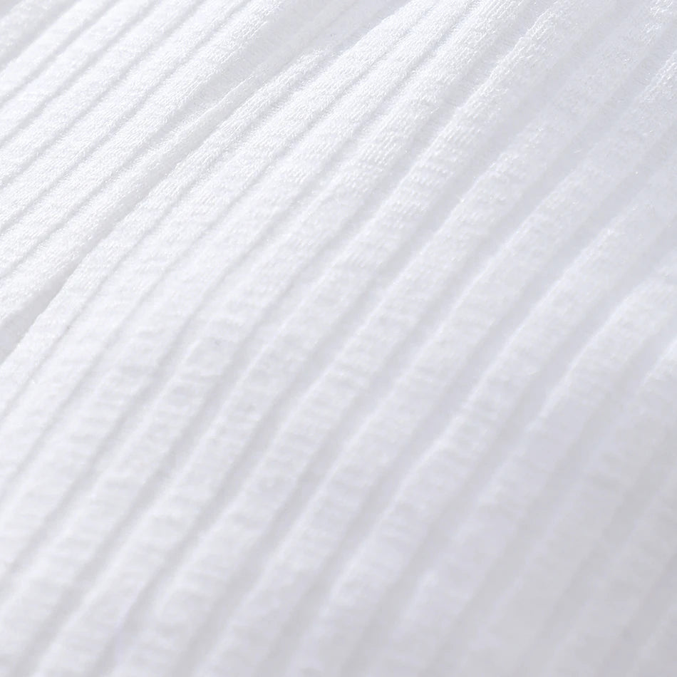 Girls Bubble Sleeve Ribbed Short Romper Set