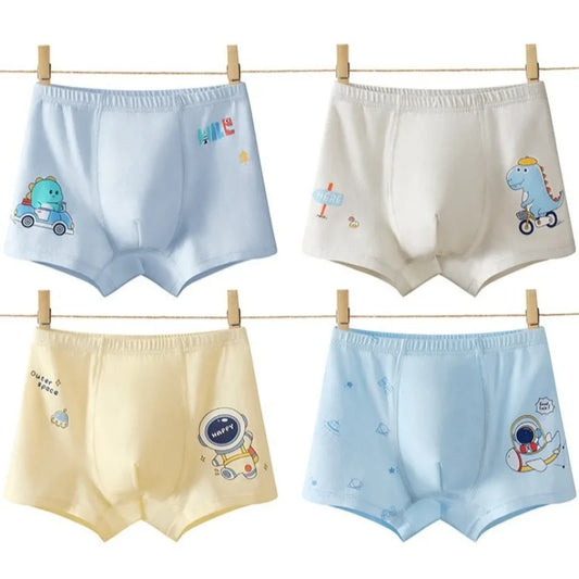 4PCS Boys Cotton Antibacterial Breathable Underwear