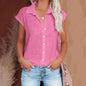 Womens Cotton Linen Casual Short Sleeve Tops