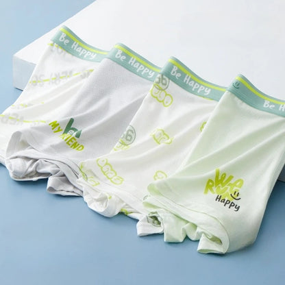 4PCS Teen Boys Mesh Breathable Antibacterial Underwear
