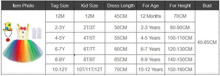 Rainbow Circus Costume Tutu Dress for Girls