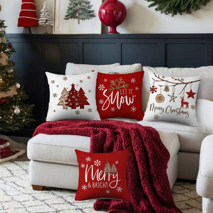 Christmas Tree & Snowflake Pattern Merry Christmas Pillowcases