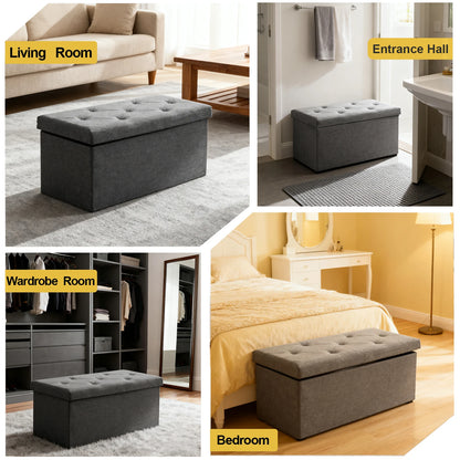 Heavy-Duty Multi-Purpose Folding Storage Ottoman