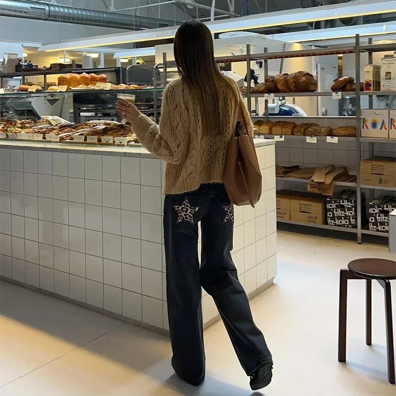 High Waist Street Unisex Fashion Printed Casual Jeans