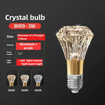 Acrylic Crystal LED Bulb Chandelier Fairy Lamp