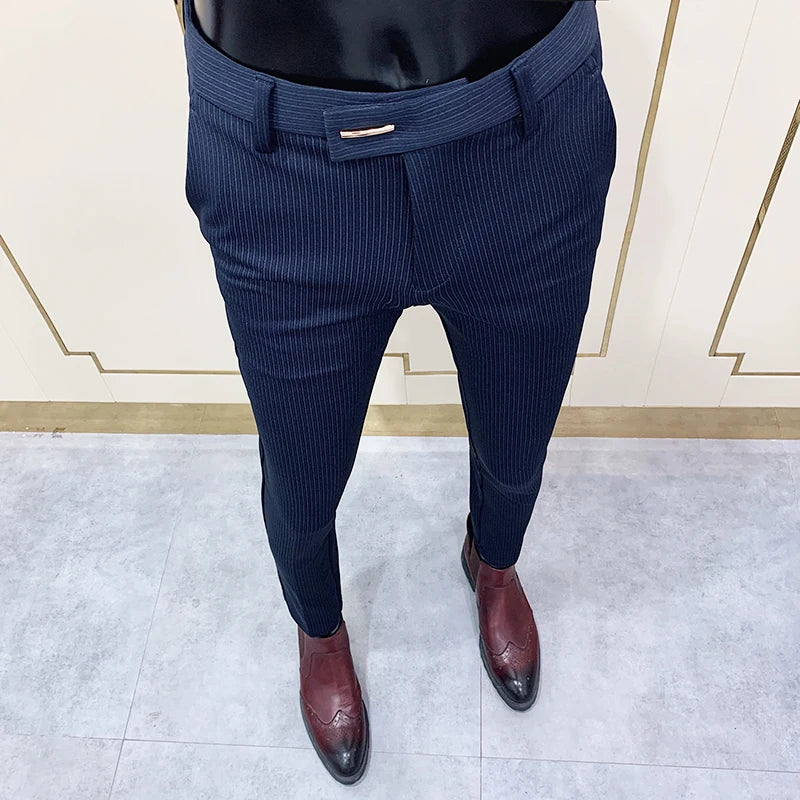 Men Stretch Slim Formal Casual Pants Fashion