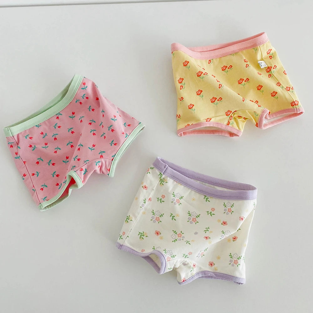 3PCS Young Girls/Boys Cute Cotton Briefs Boxers Underwear