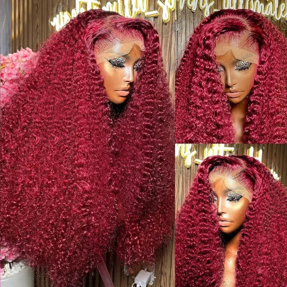 Burgundy Lace Front Human Hair Wave Brazilian