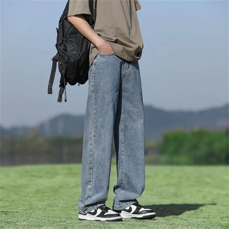 Men's Trendy Wide Leg Washed Jeans