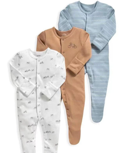100% Cotton 3 Pcs Boys/Girls Romper Pajamas Jumpsuit