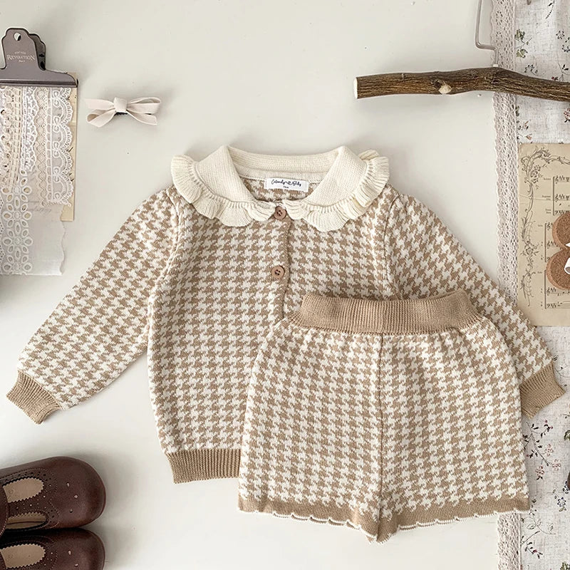Boys/Girls Baby Knit Sweater Cardigan + Shorts