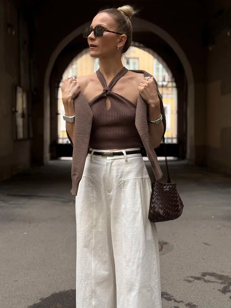 Women Wide Leg Formal Straight Leg Pants