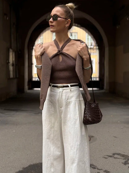 Women Wide Leg Formal Straight Leg Pants