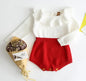 Baby Girls Knitted Bodysuit Long Sleeve Ruffled