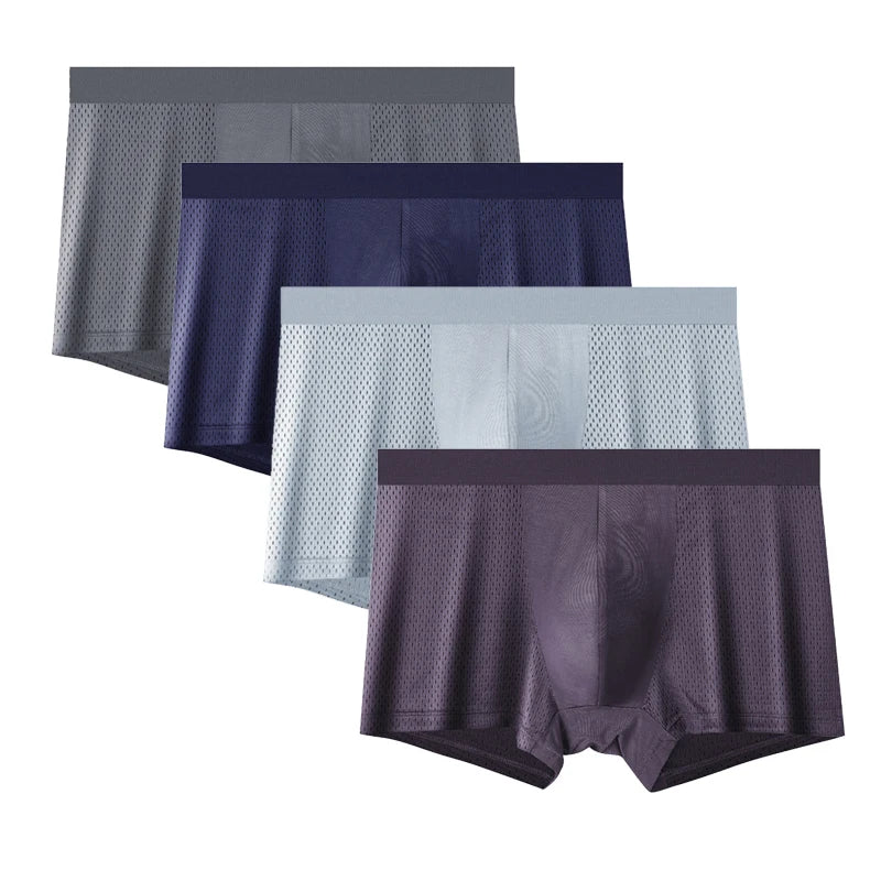 4pcs Mesh Bamboo Fiber Men's Boxerr XXXXL Large Size