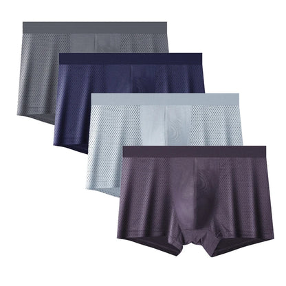 4pcs Mesh Bamboo Fiber Men's Boxerr XXXXL Large Size