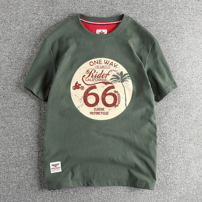 American Retro Short Sleeve O-neck T-shirt