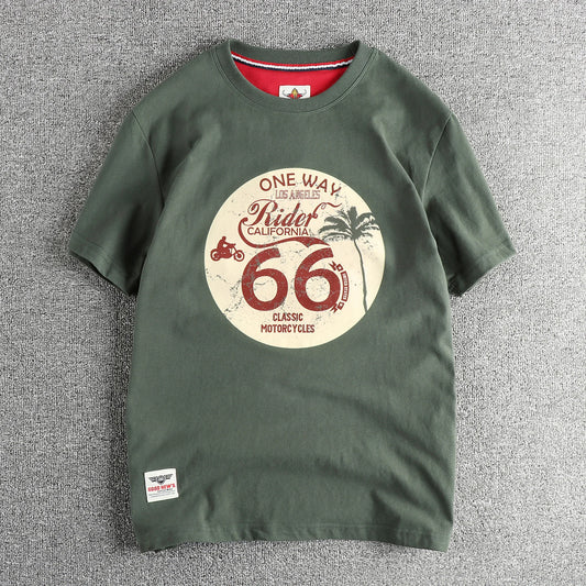 American Retro Short Sleeve O-neck T-shirt