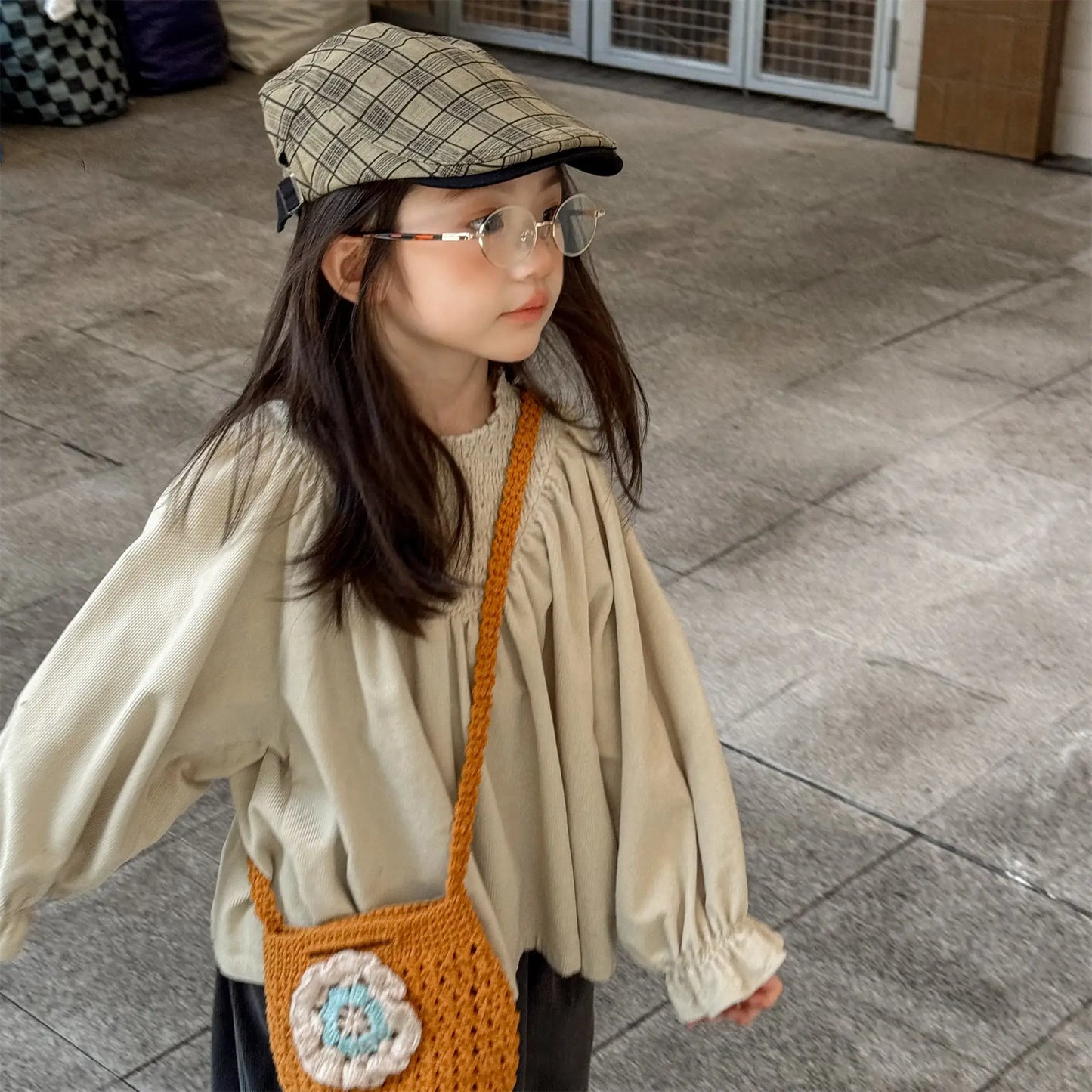 Bat Sleeve Baby Girl's Corduroy Shirt