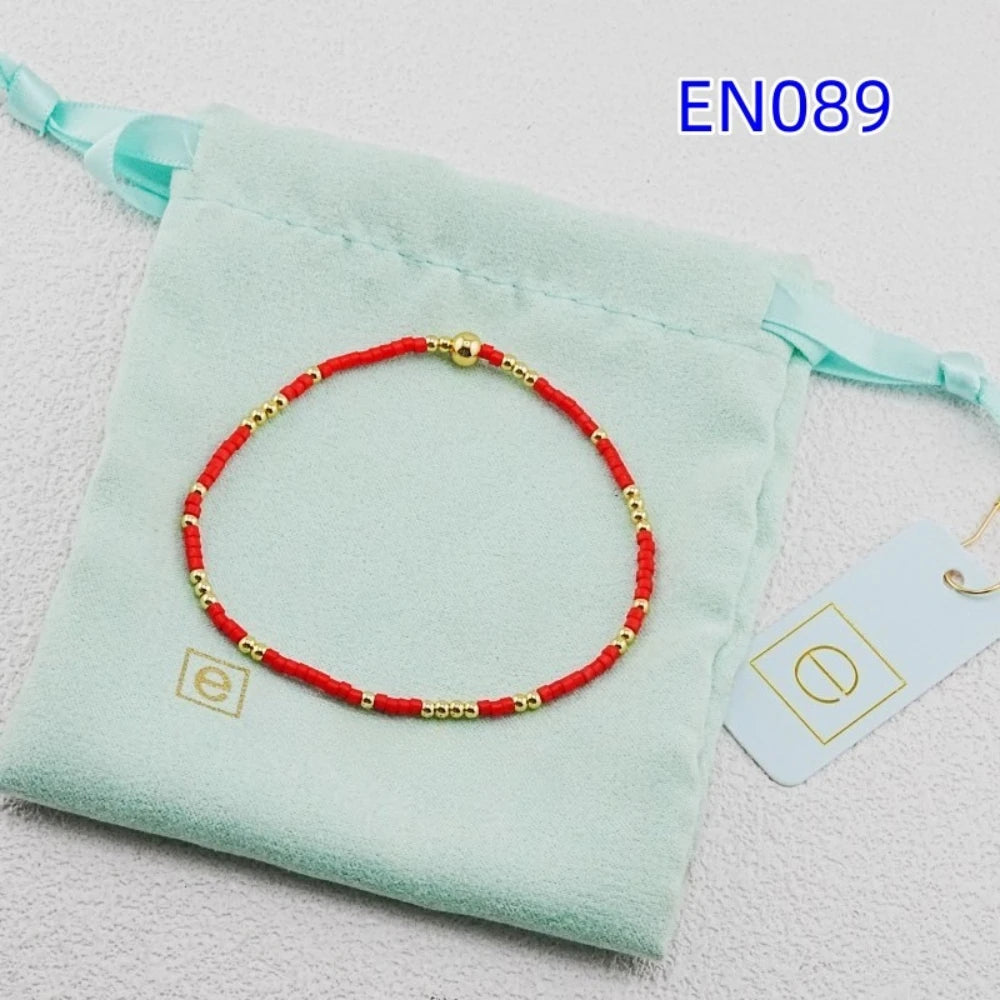 Colorful Seed Beads Charm Stackable Stretch Bracelet