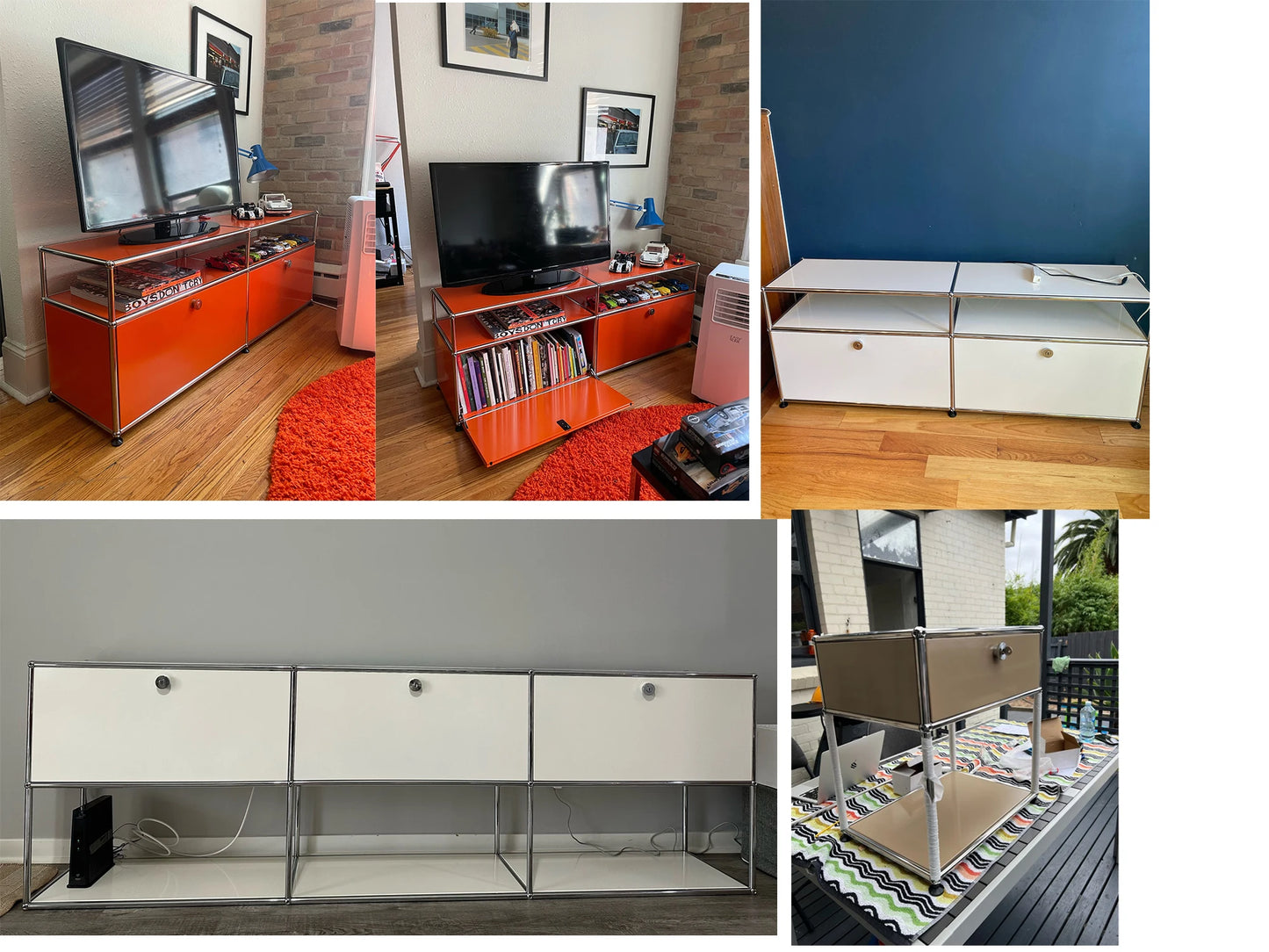 Modular DIY Metal TV Stand Cabinet Storage