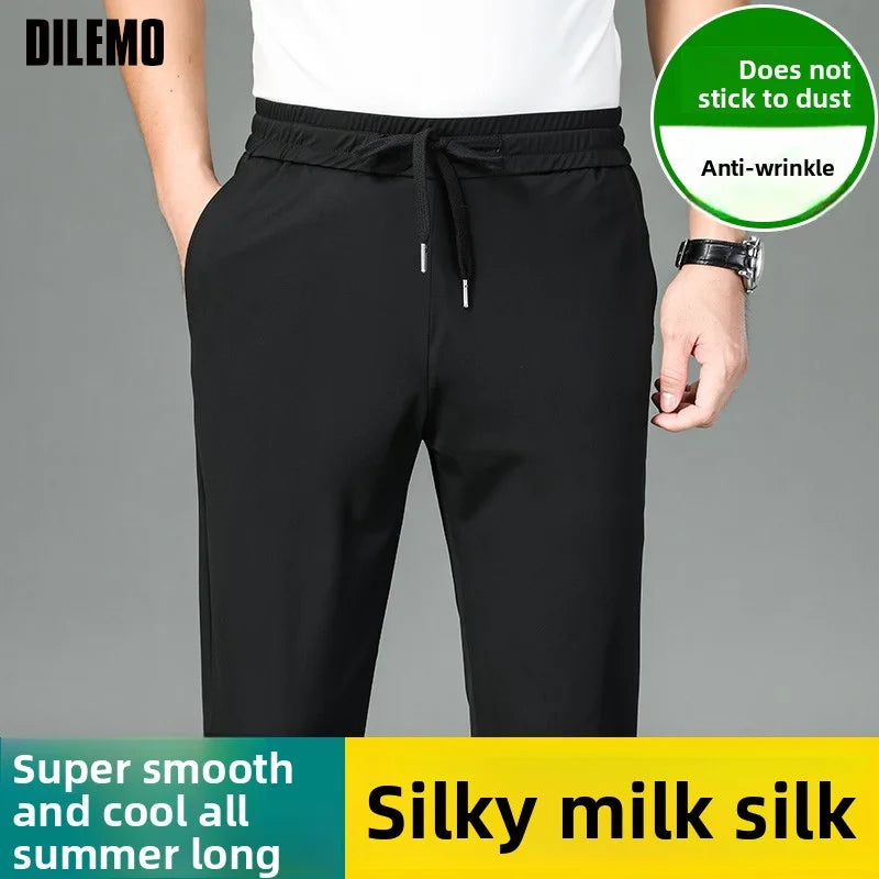 Silk Stretch Casual Fashion Long Pants Pencil