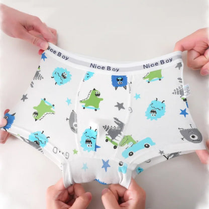 4PCS Boys Cute Cotton Comfort Antibacterial Underwear