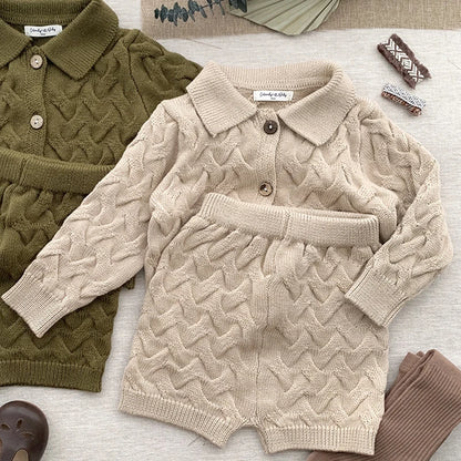 Boys/Girls Baby Knit Sweater Cardigan + Shorts