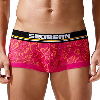 Heart Cotton Boxer Briefs Comfortable Breathable