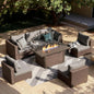 7-Pieces Patio Furniture Sets Outdoor Sectional Firepit Table