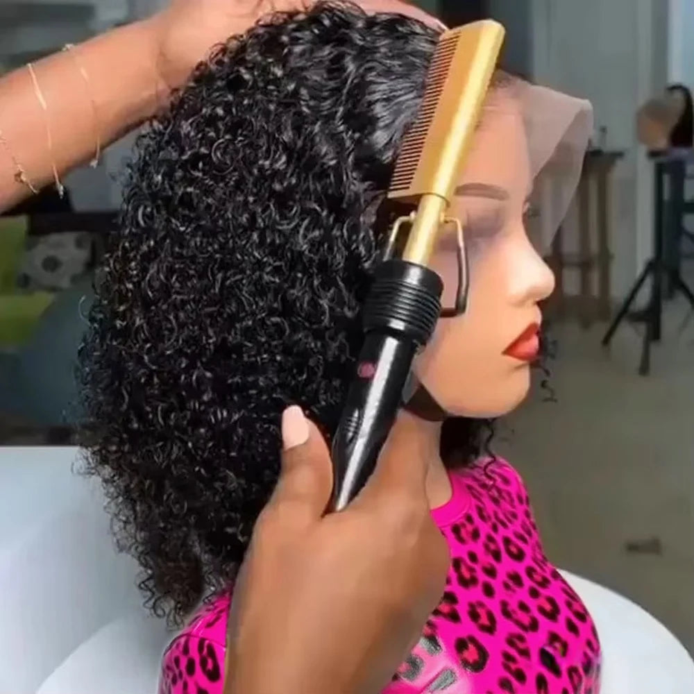 Glueless Short bob Wigs Curly Human Hair