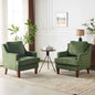 Set Of 2 Modern Accent Chairs, Green Upholstered Armchair Comfy