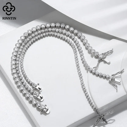 Shiny Tennis Bracelet Sterling Silver Cubic Zirconia