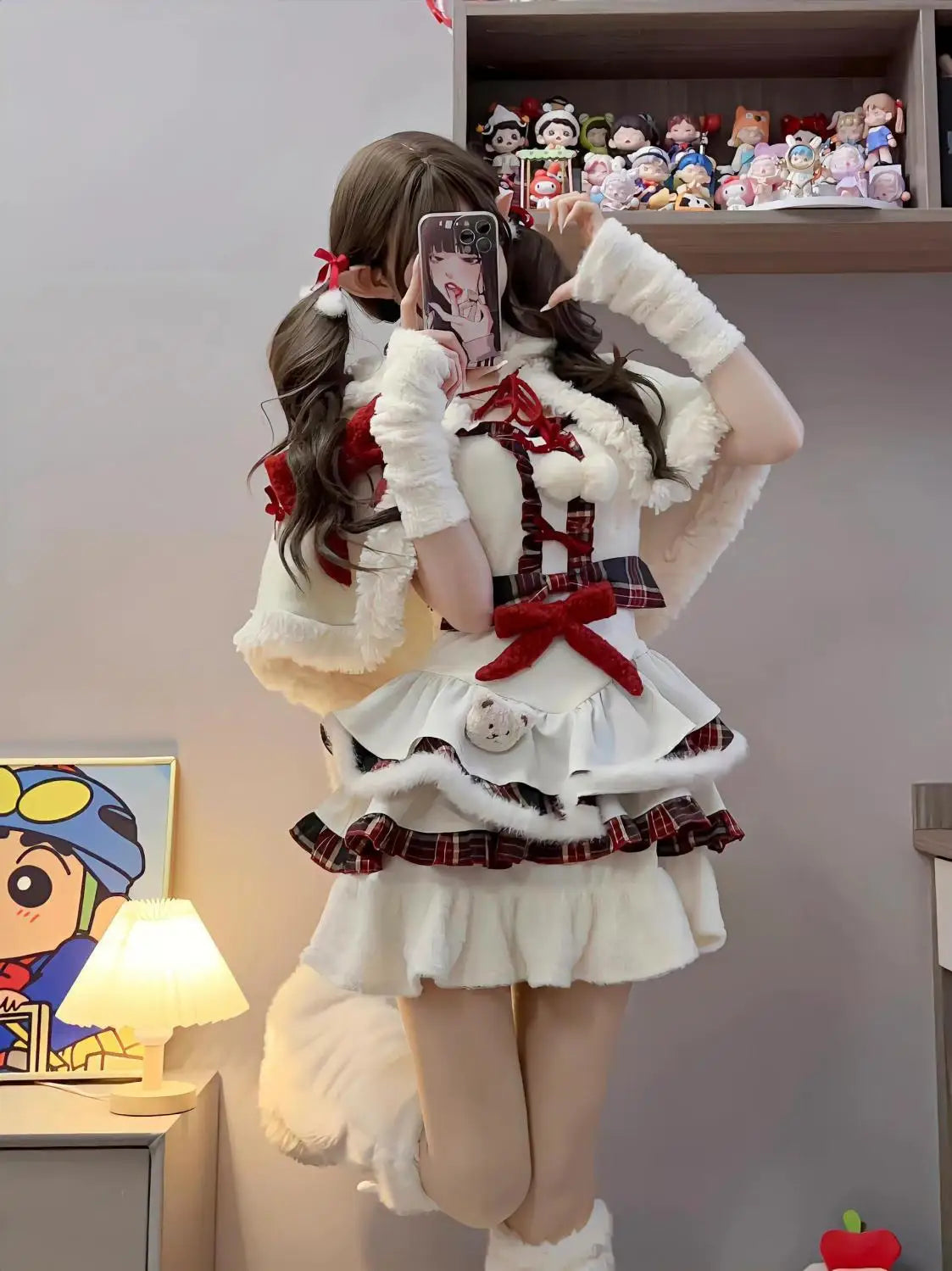 3 Pcs Kawaii Robe Hairy Lolita Cape Sweet Bow